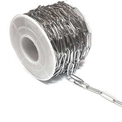 Flat Smooth Paperclip Chain 12 × 4 mm | Stainless Steel